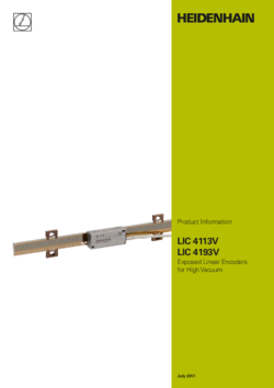 LIC 4113 V LIC 4193 V Exposed Linear Encoders for High Vacuum
