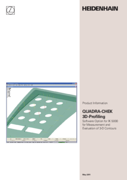 QUADRA-CHEK 3D-Profi ling Software Option for IK 5000 for Measurement and Evaluation of 3-D Contours
